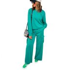 Ensemble pull et pantalon ample deux pièces pour femme
