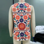 Gilet floral d'été sans manches pour femme