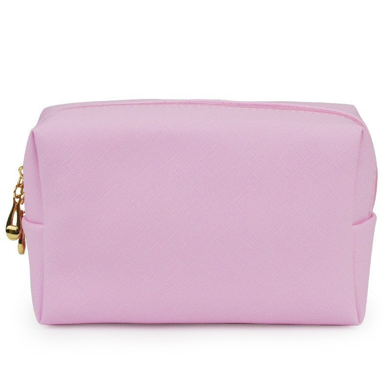 Trousse de Maquillage Octogonale Carrée en Cuir PU, Design Simple