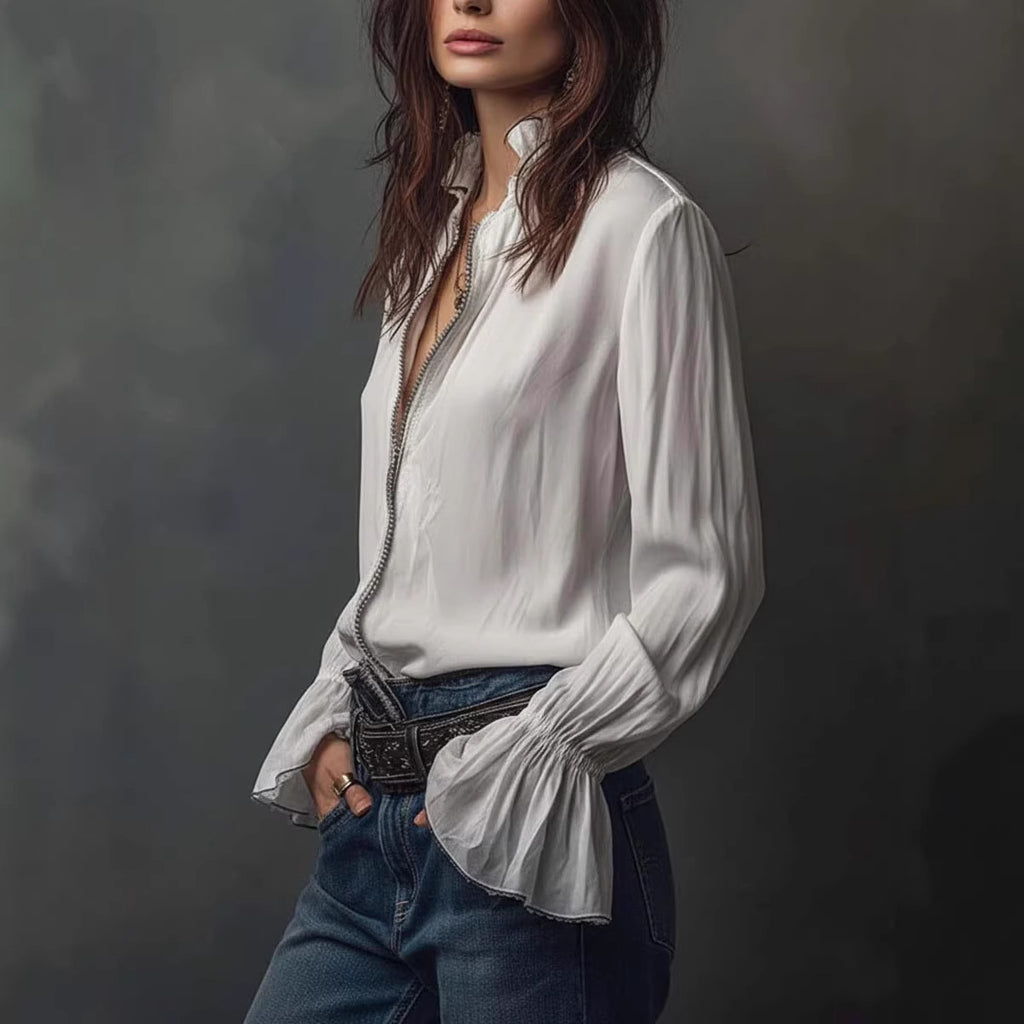 Chemise décontractée de style européen et américain pour femme