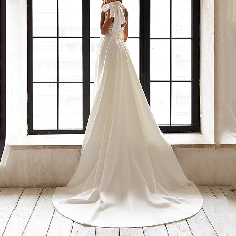Robe Moulante Tendance Européenne et Américaine à Paillettes Blanches pour Femmes