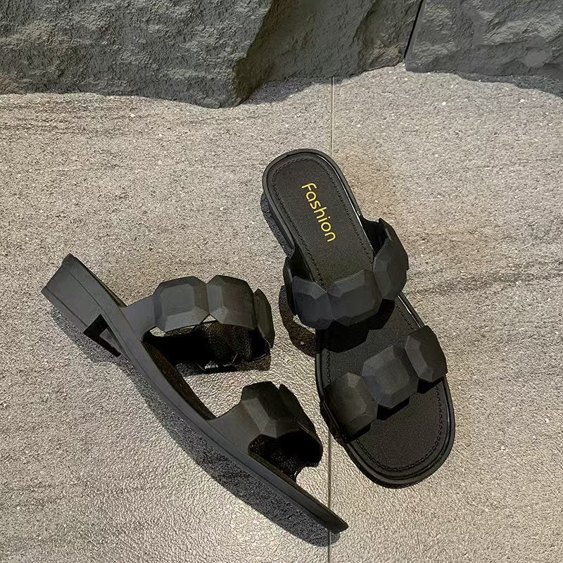 Sandales carrées simples et à la mode pour femme