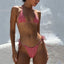 Maillot de bain bikini imprimé avec nœud pour femme