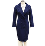 Robe blazer croisée pour femme, style mode, coupe ajustée, hanches enveloppées, col à revers, manches longues, robes de bureau, navette, longue veste, vêtement d'extérieur.