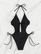 Maillot de bain bikini triangle à lacets pour femme