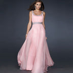 Same Slim Waist Waist Chiffon Stitching Dress With Big Swing Dress