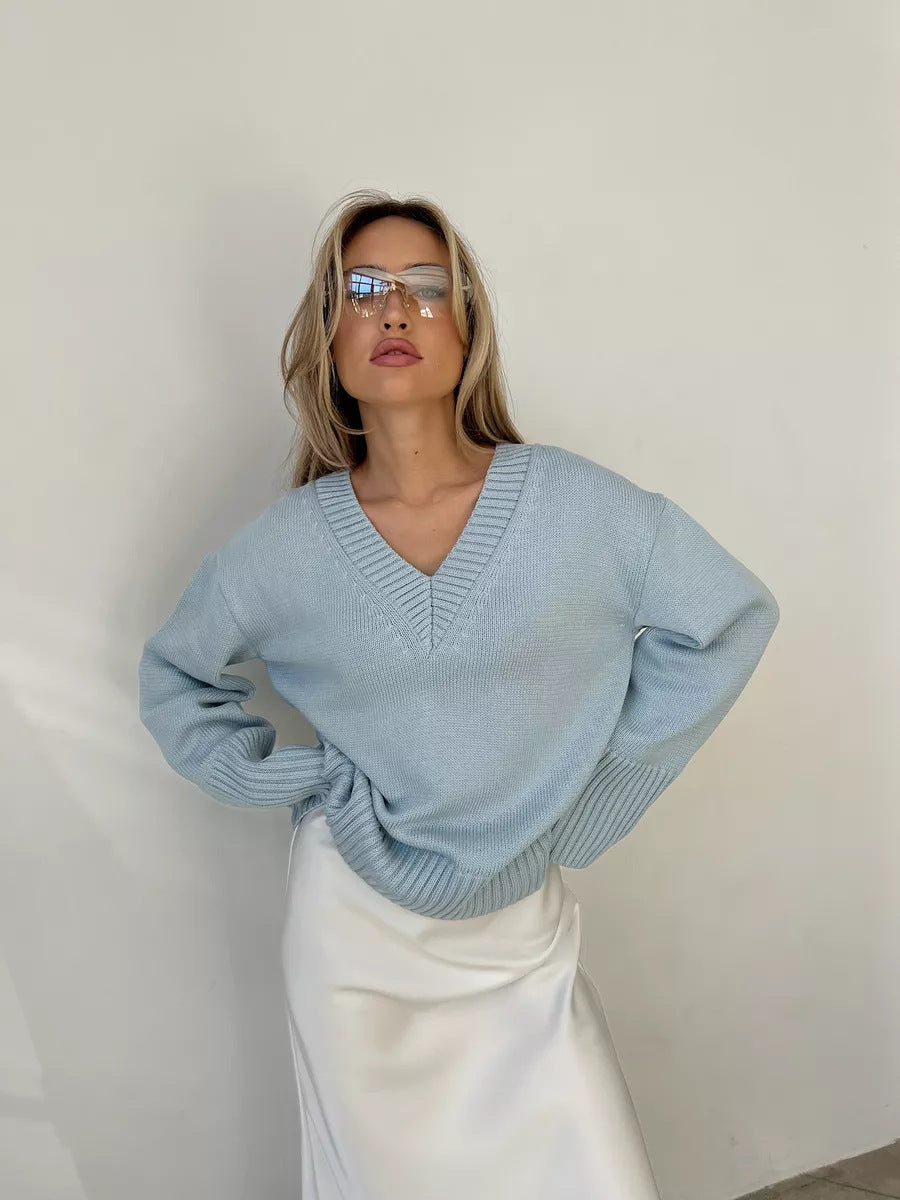 Pull-over Femme Couleur Unie Style Décontracté