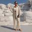 Ensemble Deux Pièces Femme Grande Taille Cardigan Manches Longues Élégant Costume Décontracté Couleur Unie