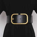 Ceinture large en cuir de vache pour femme