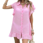 Cardigan chemise femme robe sexy à volants