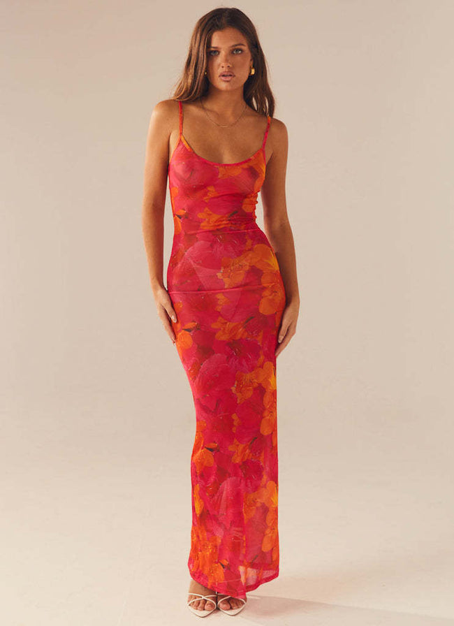 Robe sirène moulante en maille pour femme Main Image