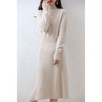 Robe Femme Mi-Longue en Pure Laine Coupe Trapèze Nouvelle Collection Automne et Hiver