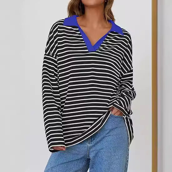 Sweat-shirt décontracté à manches longues avec broderie assortie à l'encolure Main Image
