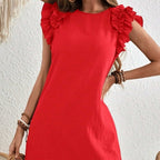 Robe d'été décontractée en dentelle à col en V pour femme