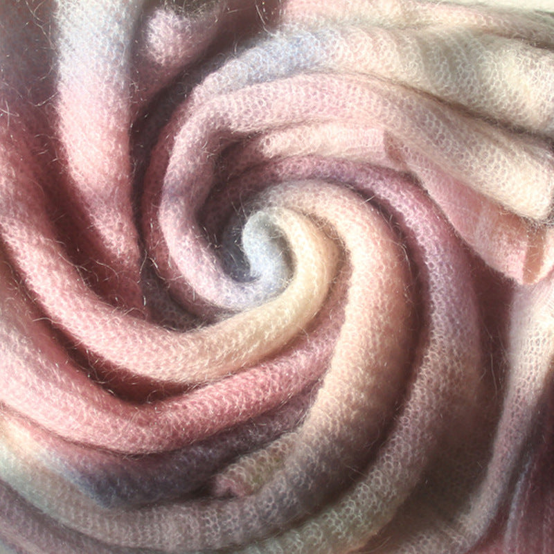 Pull en mohair lâche à col rond pour femme, fin