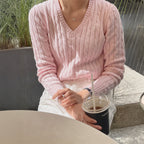 Pull basique en laine unie pour femme