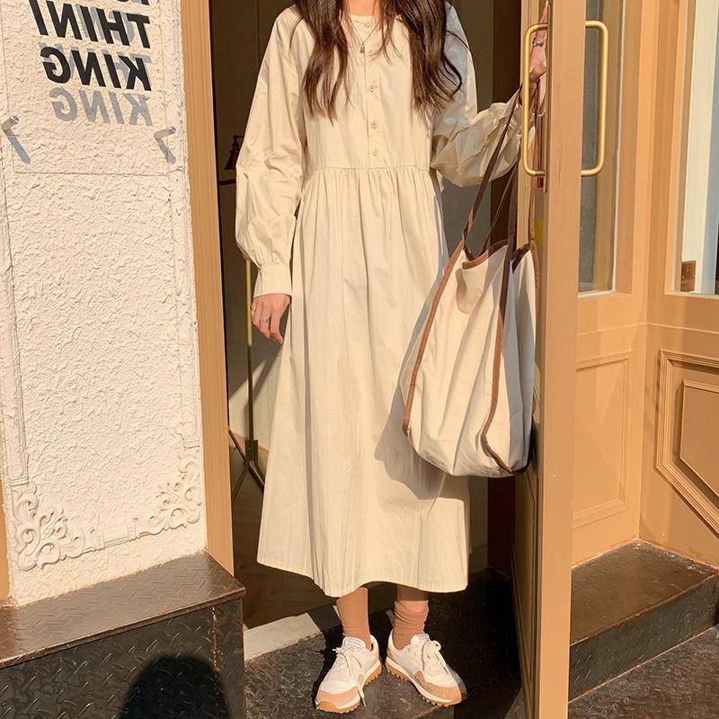 Robe longue douce chemise style français