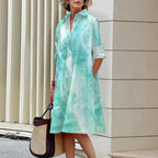 Robe Chemise Confortable Fleurie d'Été Colorée
