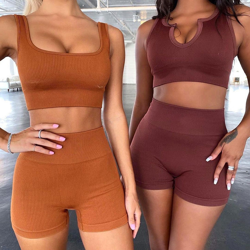 Ensemble débardeur et short deux pièces de yoga pour femmes