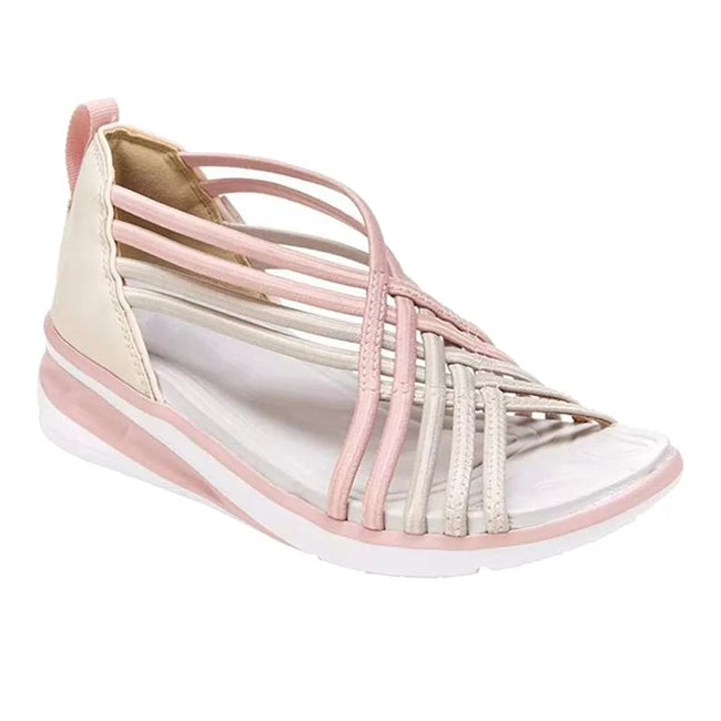 Sandales grande taille pour femmes, décolleté bas, respirantes, soutien-gorge de sport tressé, chaussures à bout de poisson, sandales pour femmes Hover Image