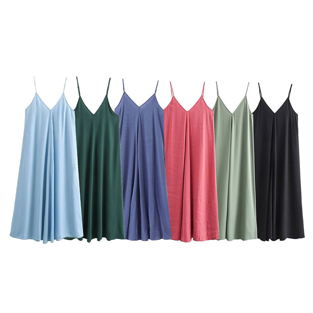 Caraco polyvalent, robe mi-longue élégante, couleur unie
