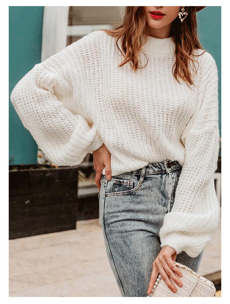 Pull femme polyvalent ample Col rond