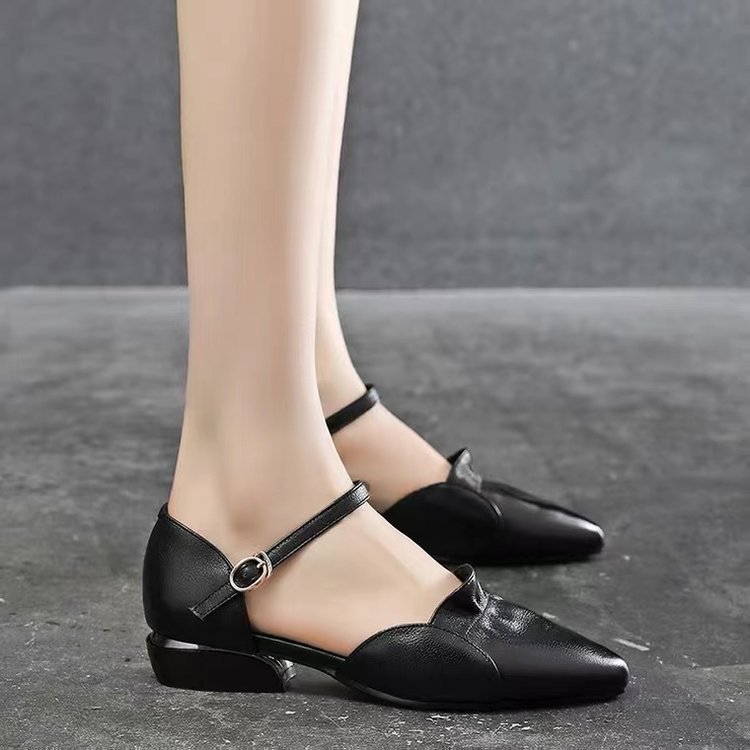 Sandales à talons épais pour femme, à boucle, grande taille