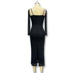 Robe fourreau fendue ajustée pour femmes