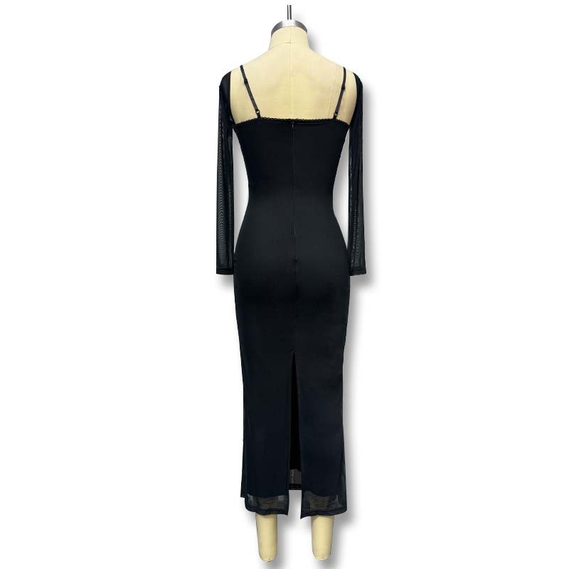 Robe fourreau fendue ajustée pour femmes