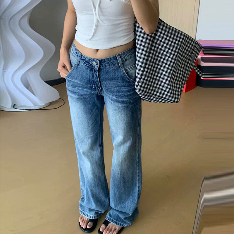 Jeans évasés style rétro américain pour femmes au printemps et à l'automne