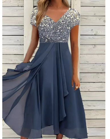 Robe en mousseline florale patchwork pour femme