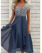 Robe en mousseline florale patchwork pour femme