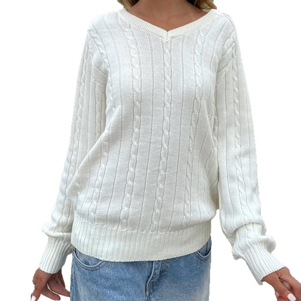 Pull basique en laine unie pour femme