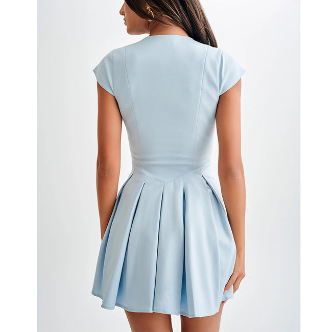 Jupe Plissée Française Élégante pour Femme Taille Haute Mince Main Image