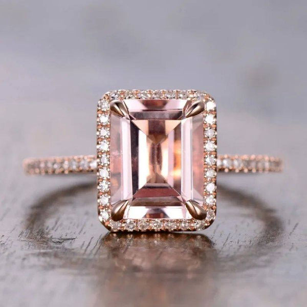 Bagues de fiançailles et de mariage de luxe en zircon couleur champagne pour