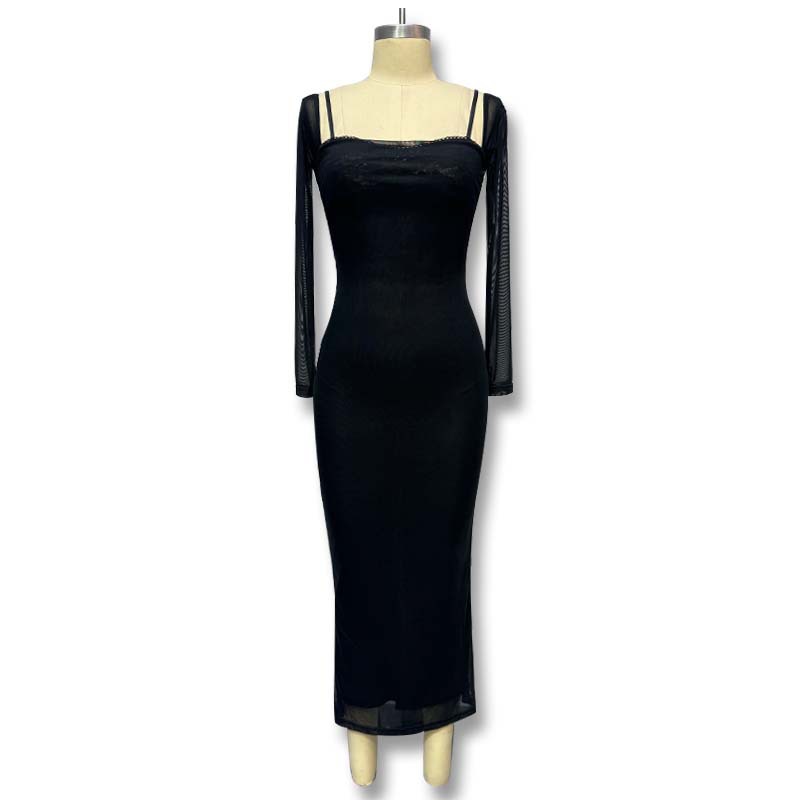 Robe fourreau fendue ajustée pour femmes