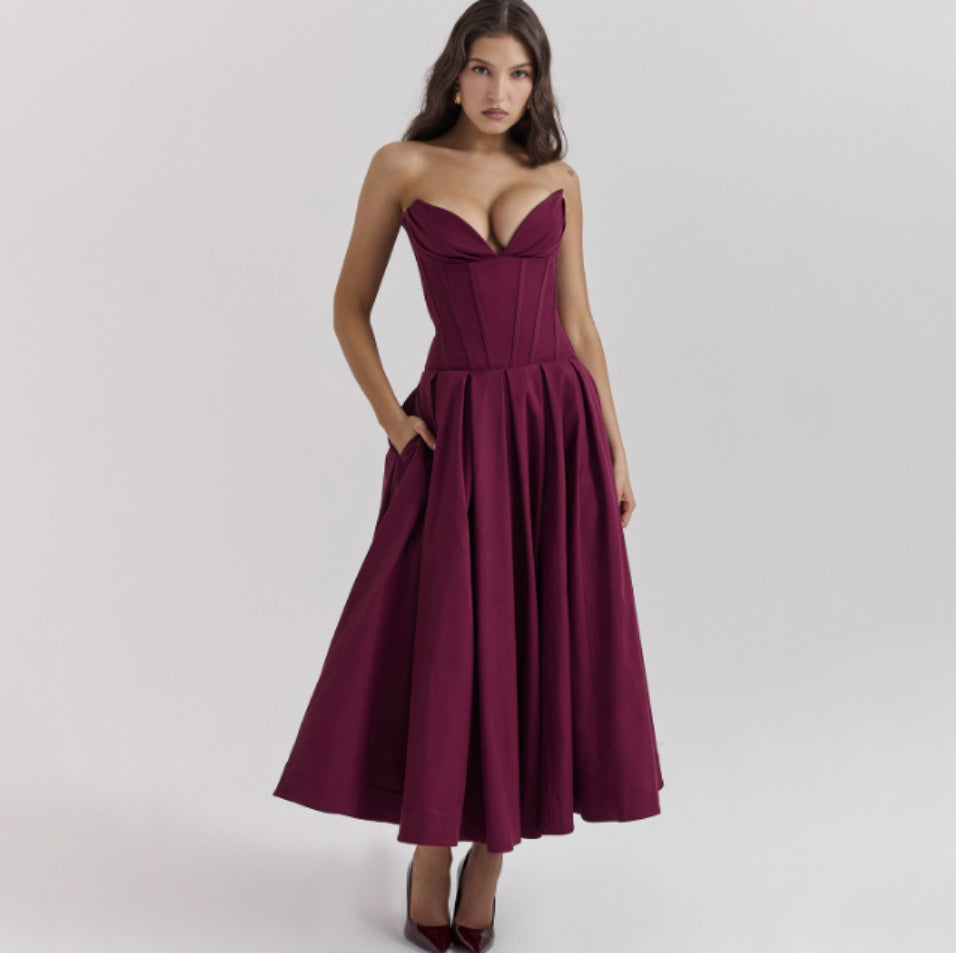 Nouvelle robe bustier tendance pour femmes