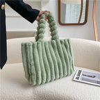 Nouveau Sac à Main en Peluche Portable Grande Capacité à Bandoulière Unique pour Femmes