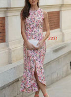 Robe élégante sans manches imprimée mode pour femmes