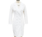 Robe blazer croisée pour femme, style mode, coupe ajustée, hanches enveloppées, col à revers, manches longues, robes de bureau, navette, longue veste, vêtement d'extérieur.