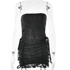 Ensemble deux pièces tendance jupe à lacets avec cordon de serrage, coupe ajustée, collection printemps