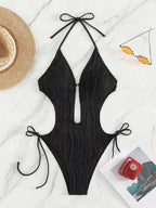 Maillot de bain bikini triangle à lacets pour femme