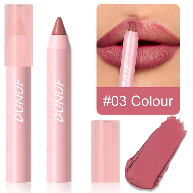 Maquillage DUNUF18 Couleur Rouge à Lèvres Mat Crayon Rouge à Lèvres Mat Velouté Anti-Transfert Main Image