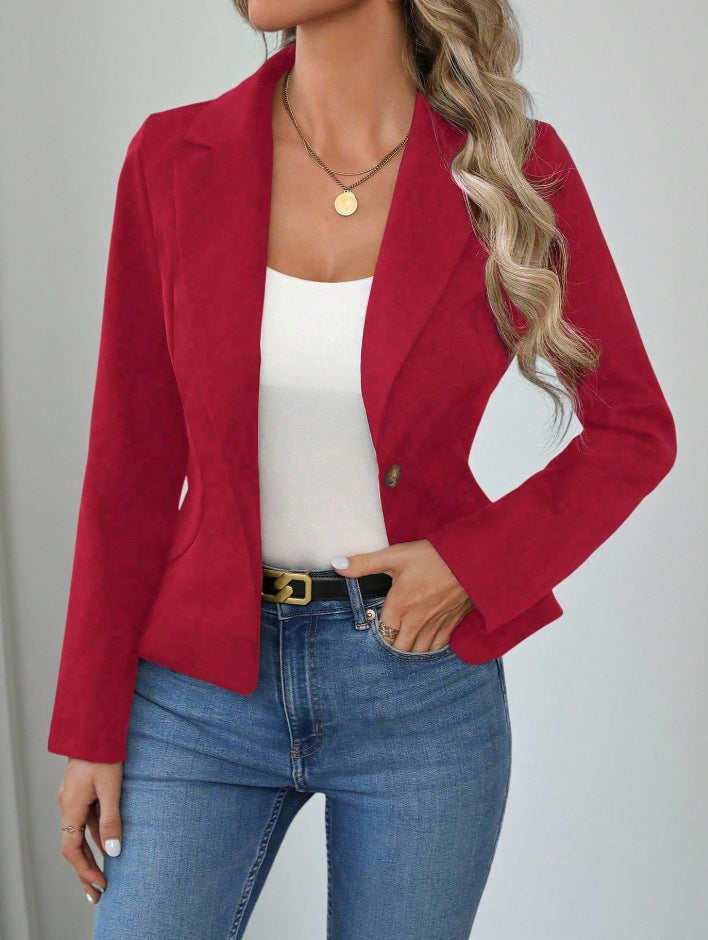Blazer haut de gamme uni pour femme