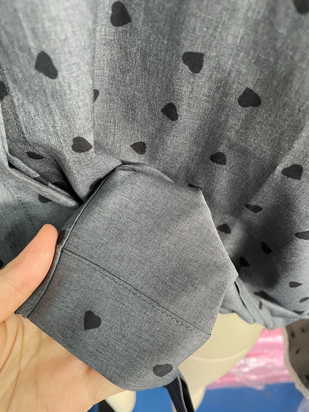 Chemise boutonnée élégante haut de gamme à imprimé cœur pour femme