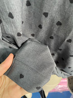 Chemise boutonnée élégante haut de gamme à imprimé cœur pour femme
