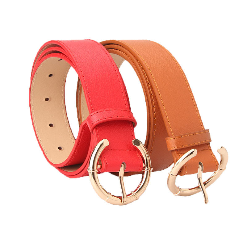 Ceinture pour femmes, boucle ardillon en alliage, boucle en forme de C
