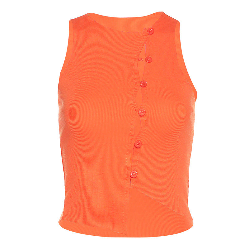 Cardigan en maille à col rond et boutonnage simple pour femme, coupe slim