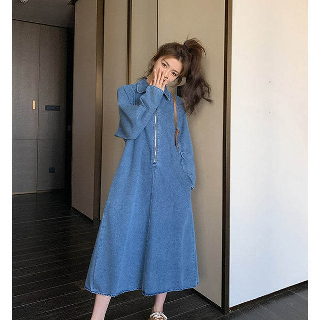 Robe en jean ajustée amincissante pour femme Main Image