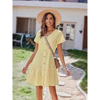Robe d'été ample en coton et lin pour femme